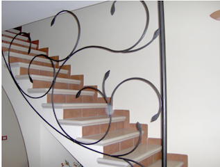 Wrought, iron, stair, railing, 